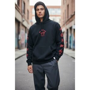 "Your Highness" Chasing the Dragon Black Hoodie Red Graphic Mens Streetwear L